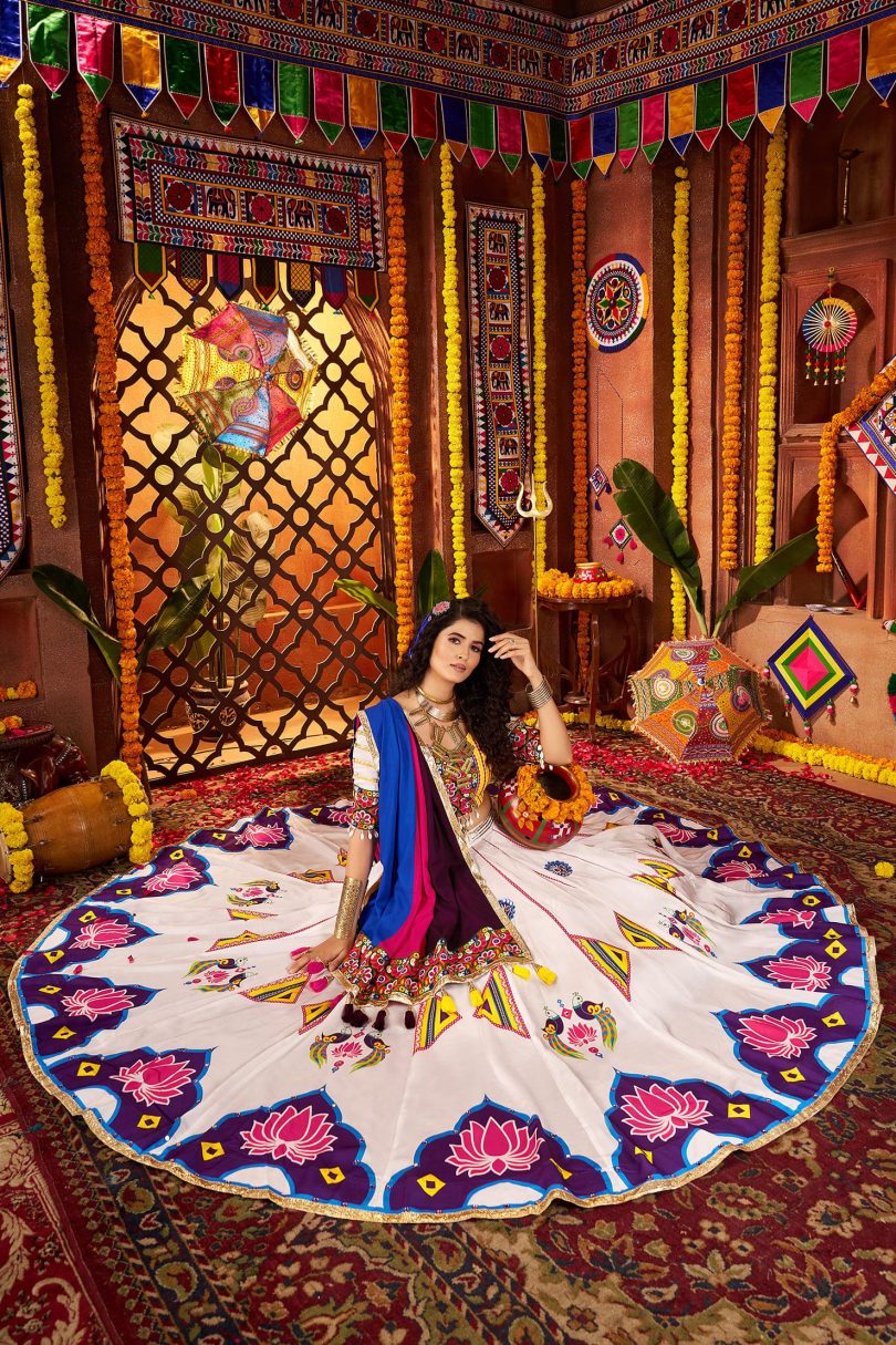 Ivory Charm Chaniya Choli – Royal White with Artistic Hand Detailing - Image 7