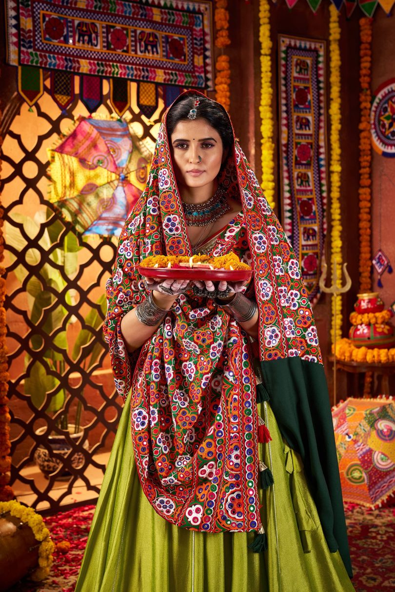 Hariyali Glam Chaniya Choli – Radiance in Fluorescent Green - Image 7