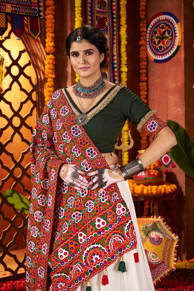 Chandni Charm Chaniya Choli – Grace in Ivory White - Image 2