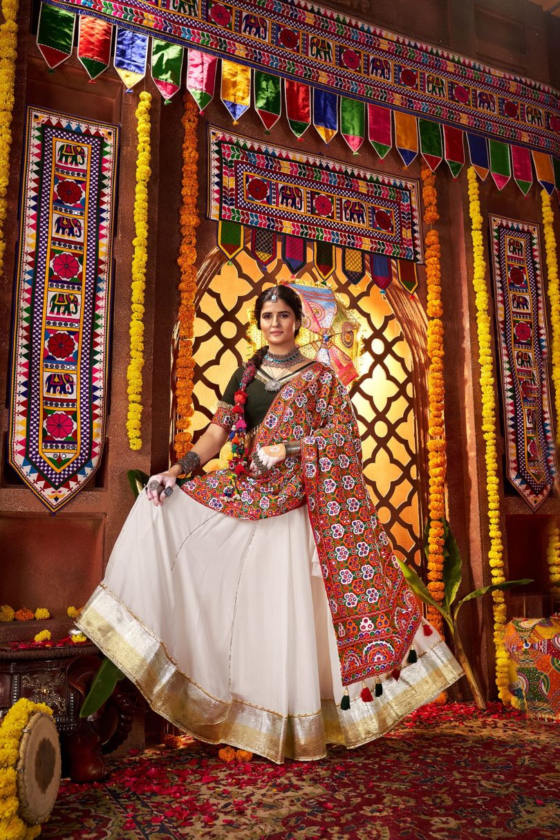Chandni Charm Chaniya Choli – Grace in Ivory White - Image 6