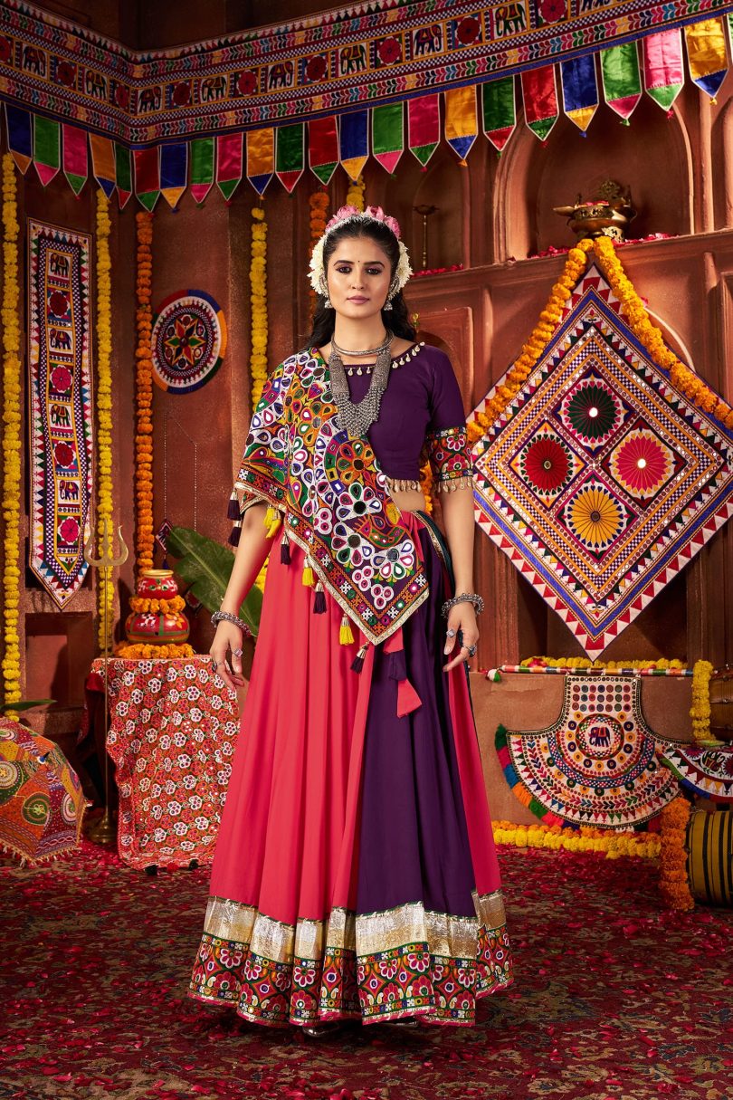 Rajvanshi Chaniya Choli – Kutchi Mirror & Lampi Work with Jacquard Dupatta - Image 3