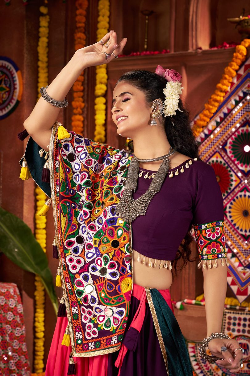 Rajvanshi Chaniya Choli – Kutchi Mirror & Lampi Work with Jacquard Dupatta - Image 5