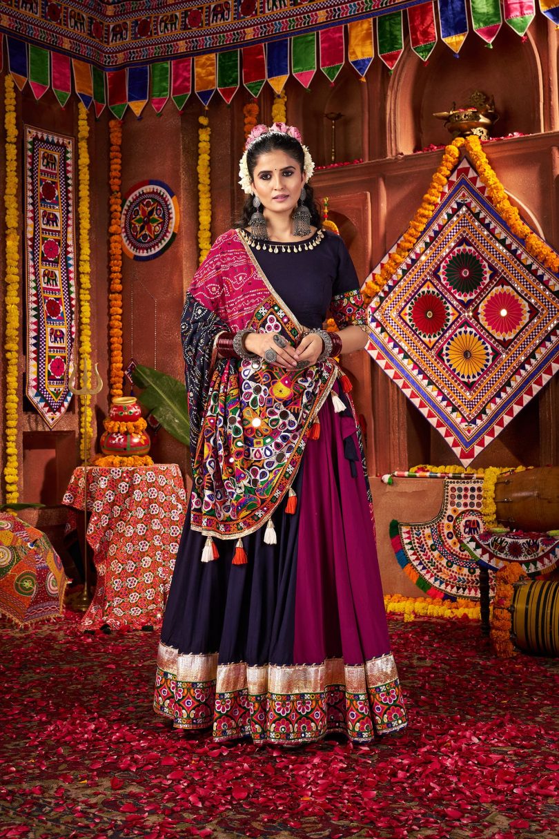 RaagRang Chaniya Choli – Multicolor Mirror & Kutchi Work Set with Printed Dupatta