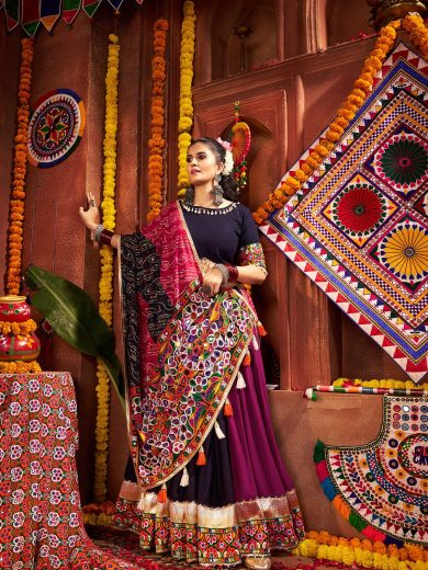 RaagRang Chaniya Choli – Multicolor Mirror & Kutchi Work Set with Printed Dupatta