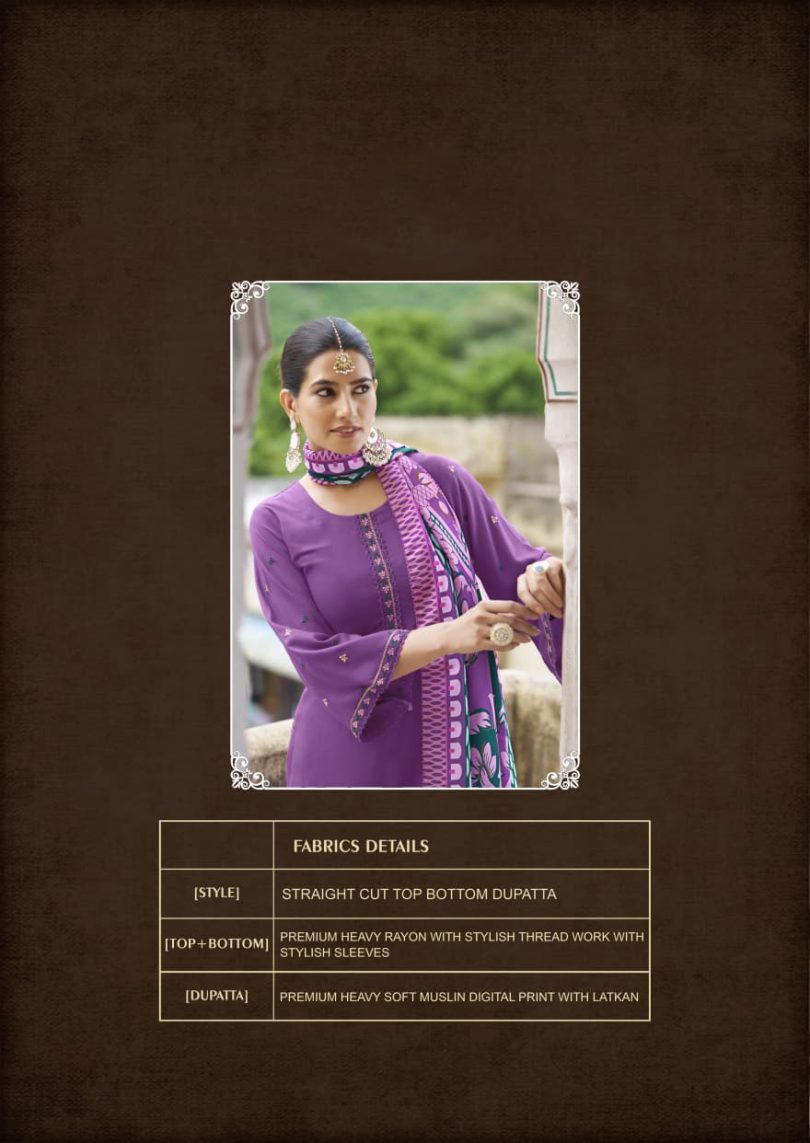 Rayon Kurti with Palazzo & Muslin Digital Print Dupatta - Image 3
