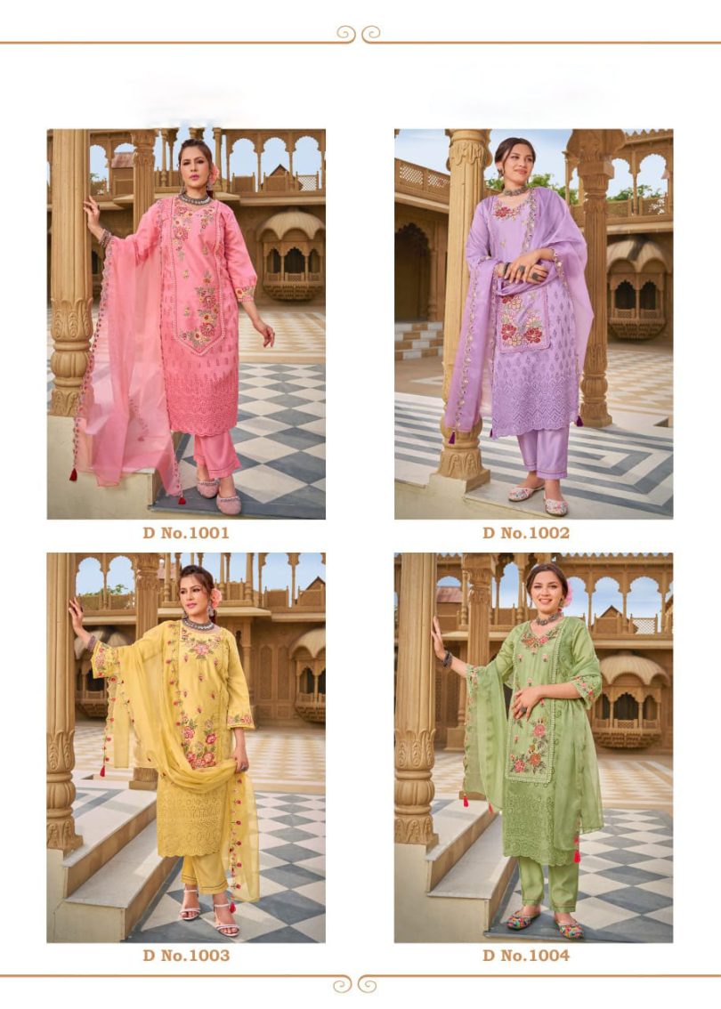 Premium Pure Mul Chanderi Designer Kurti Set with Organza Dupatta - Image 10