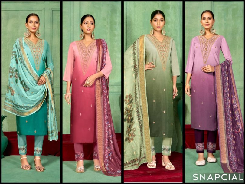 Roman Shaded Embroidery Suit Set