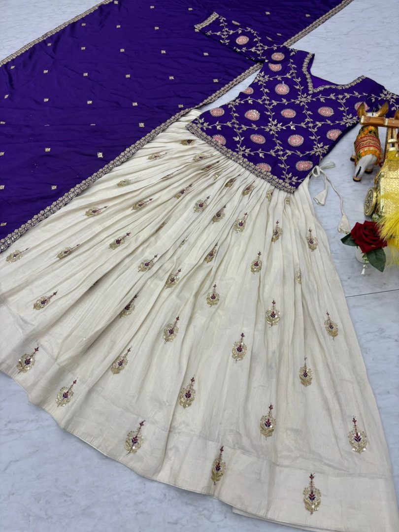 Chinon Kurti-Lehenga-Dupatta Set - Image 2