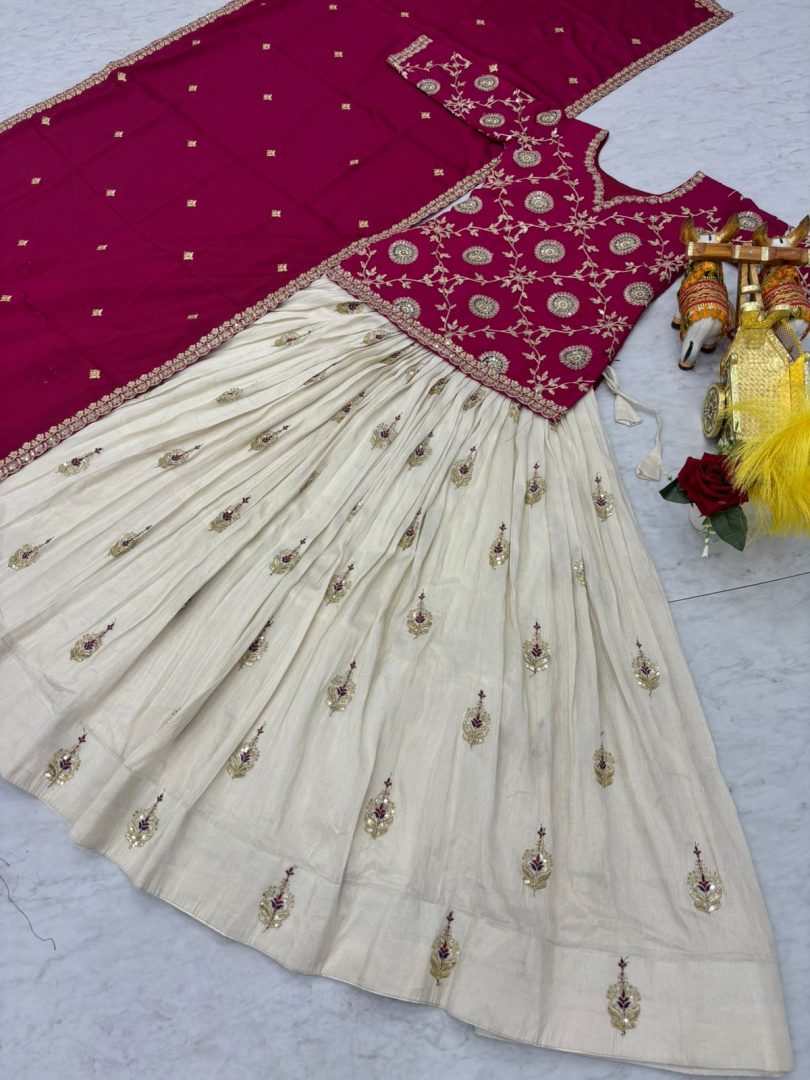 Chinon Kurti-Lehenga-Dupatta Set - Image 4