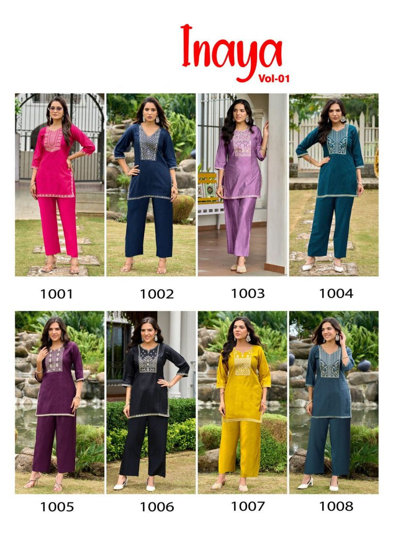 Self-Jacquard Viscose Silk Embroidered Cord Set - Image 10