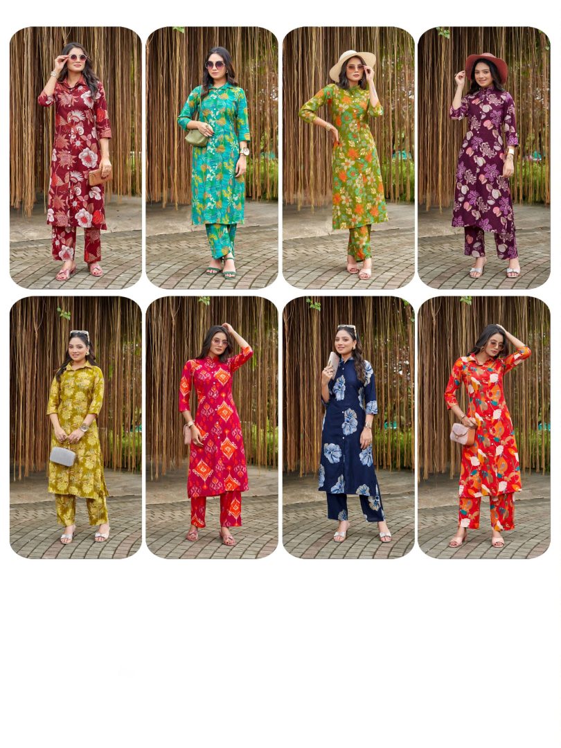 Premium Viscose Vertical Print Kurta Set with Pocket Bottom - Image 2