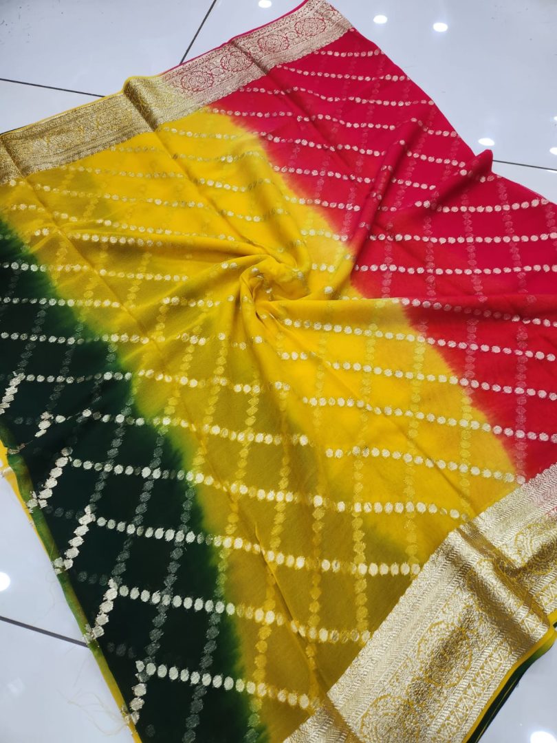 Bindi Leheriya Viscose Saree